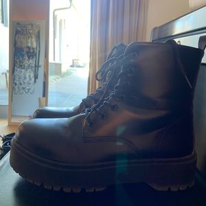 Black platform boots